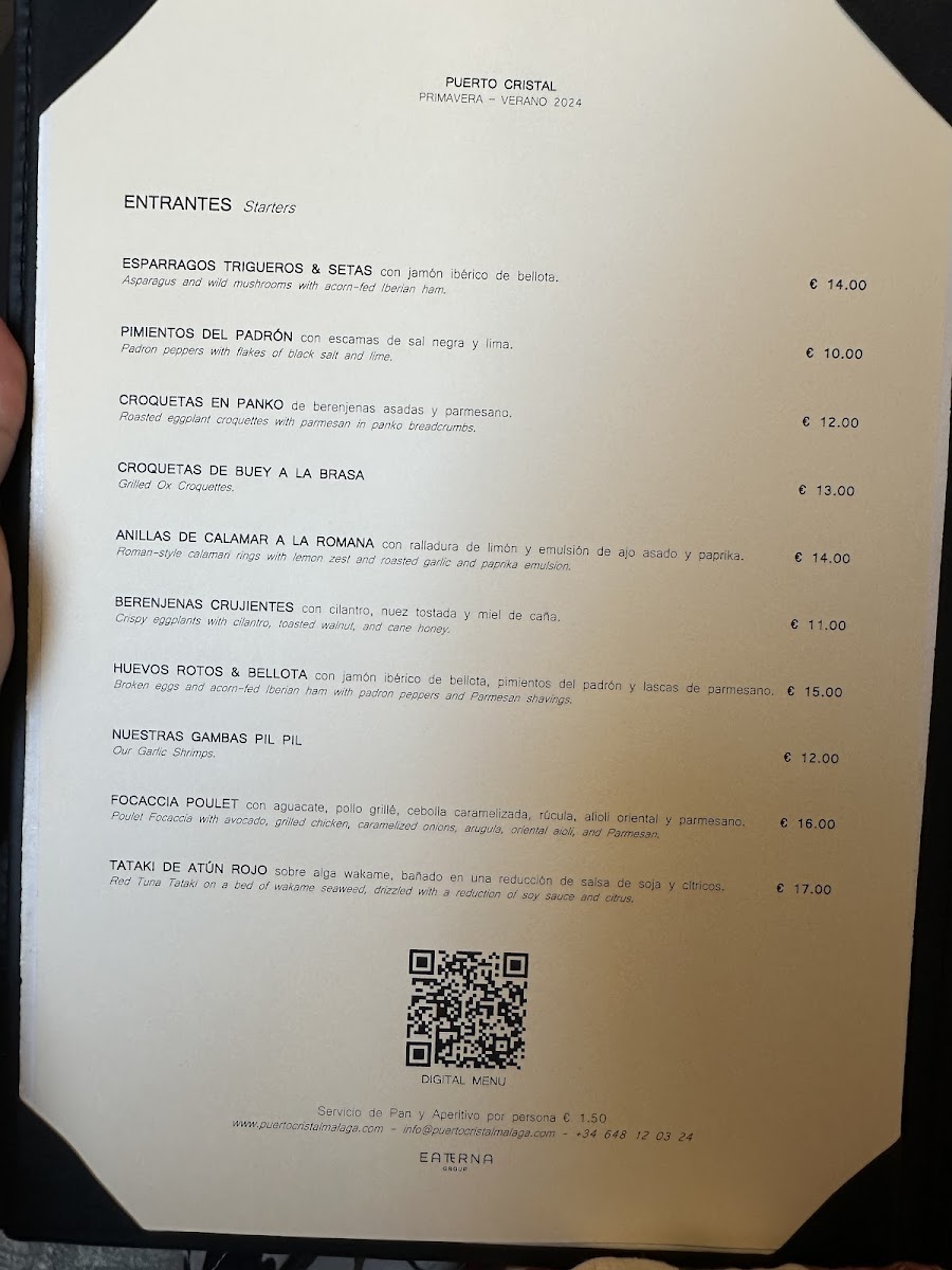 Menu Puerto Cristal Restaurante Malaga Centro-10
