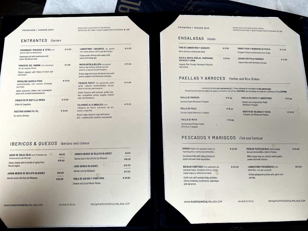 Menu Puerto Cristal Restaurante Malaga Centro-2